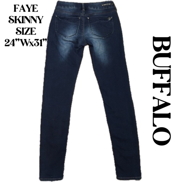 BUFFALO BY DAVID BITTON NWOT FAYE SKINNY JEANS SIZE 24”Wx31”l - Picture 2 of 12